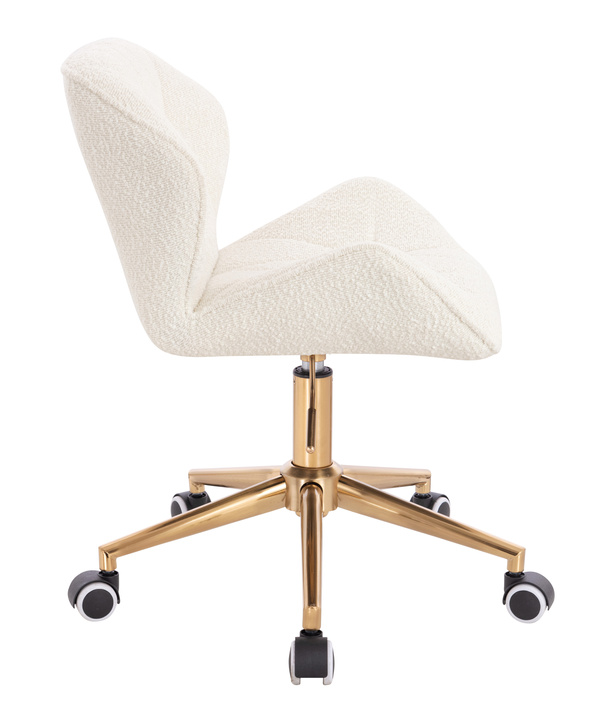 HR111K Scaun Crem Boucle cu Bază Aurie