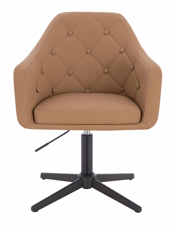 HR831CROSS Scaun Caramel Piele Ecologica Premium Soft cu Bază Neagră