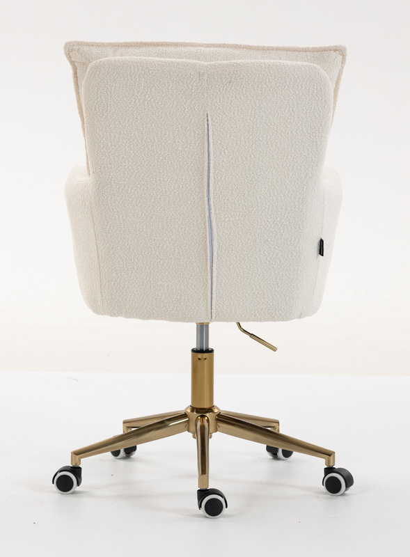 HR250K Scaun Crem Boucle Bază Aurie