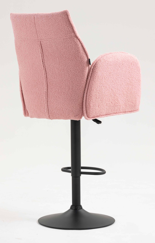 HR280W Scaun Roz Pudra Boucle cu Bază Neagră