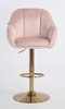 HR2055W Scaun Roz Pudra din Catifea cu Bază Aurie