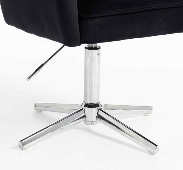 HR250CROSS Scaun Catifea Neagră Bază Cromata