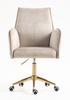 HR280K Scaun Latte din Catifea cu Bază Aurie