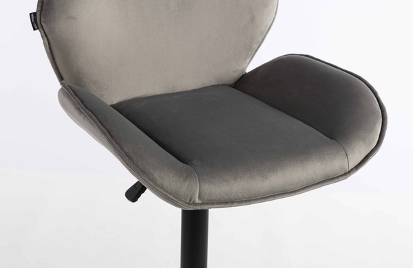 HR350W Scaun Gray din Catifea Bază Neagră