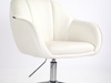 HR2055K Scaun Alb din Piele Ecologica cu Bază Cromata