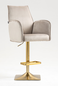 HR280KW Scaun Latte din Catifea cu Bază Aurie