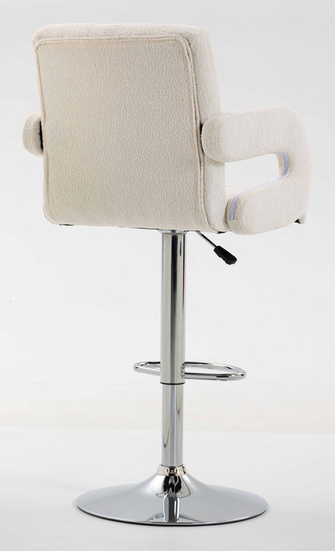 HR8404W Scaun Crem Boucle cu Bază Cromata