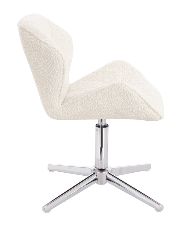 HR111CROSS Scaun Crem Boucle cu Bază Cromata