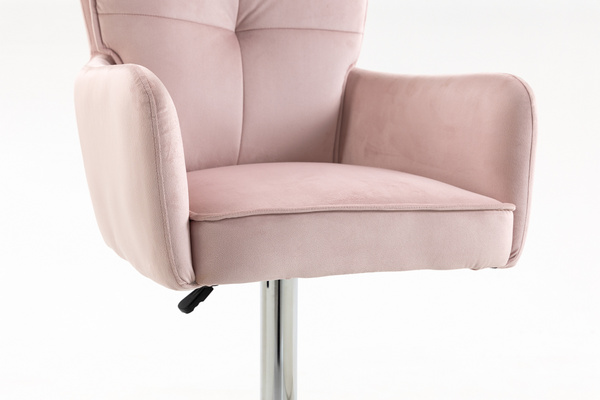 HR250W Scaun Catifea Roz Pudra Bază Cromata