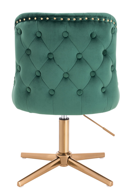 HR940CROSS Scaun Verde din Catifea cu Bază Aurie