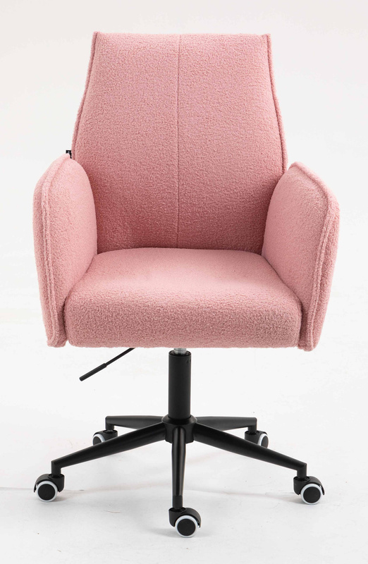 HR280K Scaun Roz Pudra Boucle cu Bază Neagră