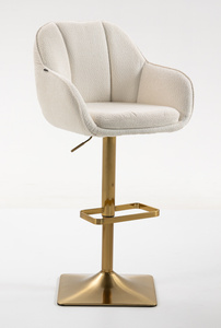 HR2055KW Scaun Crem din Boucle cu Bază Aurie
