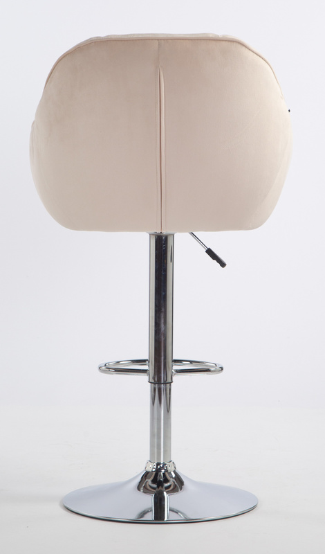 HR2055W Scaun Crem din Catifea cu Bază Cromata