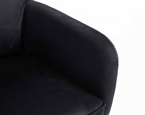 HR250CROSS Scaun Catifea Neagră Bază Cromata