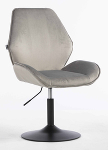 HR350N Scaun Gray din Catifea Bază Neagră