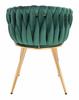 HR750 Scaun cu picioare Aurie Verde din Catifea