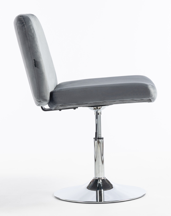 HR150N Scaun Grafit din Catifea cu Bază Cromata