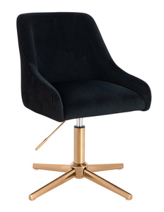 HR920CROSS Scaun Neagră din Catifea cu Bază Aurie