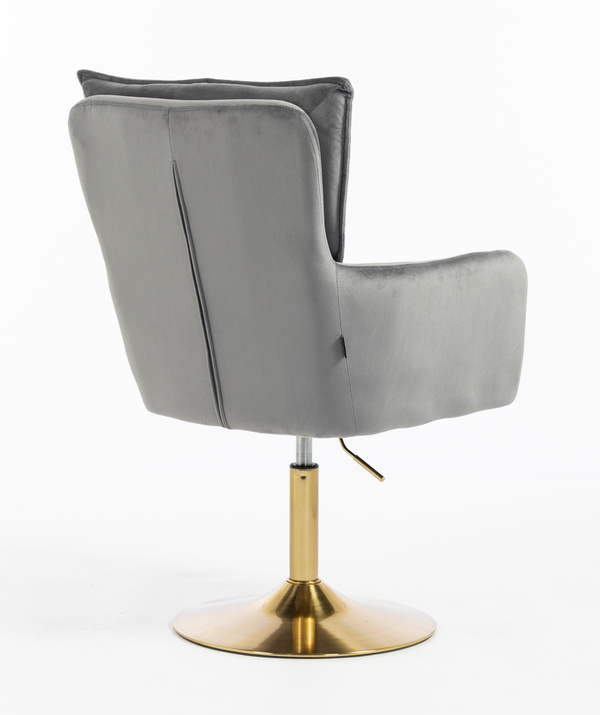 HR250N Scaun Catifea Grafit Bază Aurie