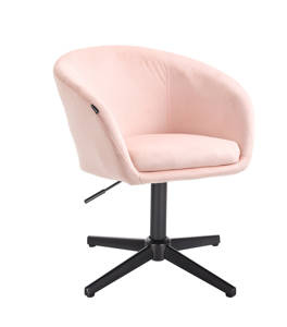 HR8326CROSS Scaun Roz Catifea cu Bază Neagră