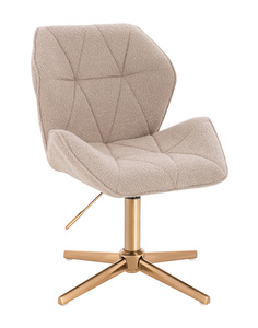HR212CROSS Scaun Latte Boucle cu Bază Aurie