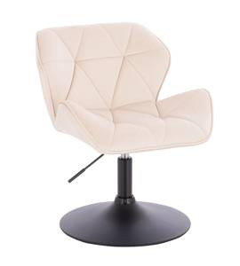 HR111N Scaun Crem Catifea cu Bază Neagră