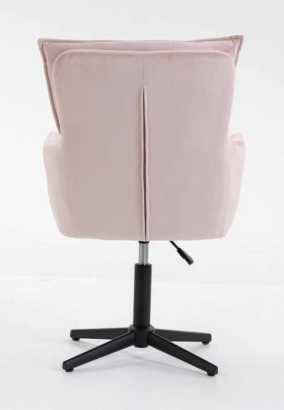 HR250CROSS Scaun Catifea Roz Pudra Bază Neagră