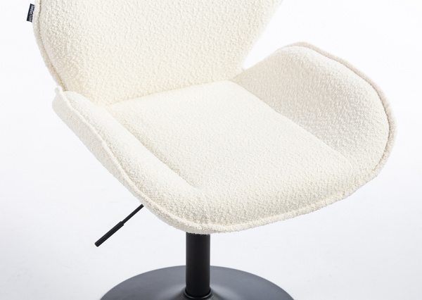 HR350CROSS Scaun Crem din Boucle Bază Neagră