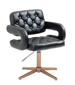 HC8403CROSS Scaun Negru Bază Aurie