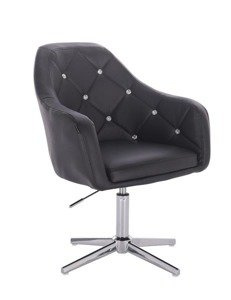 HC830CROSS Scaun Negru de Piele