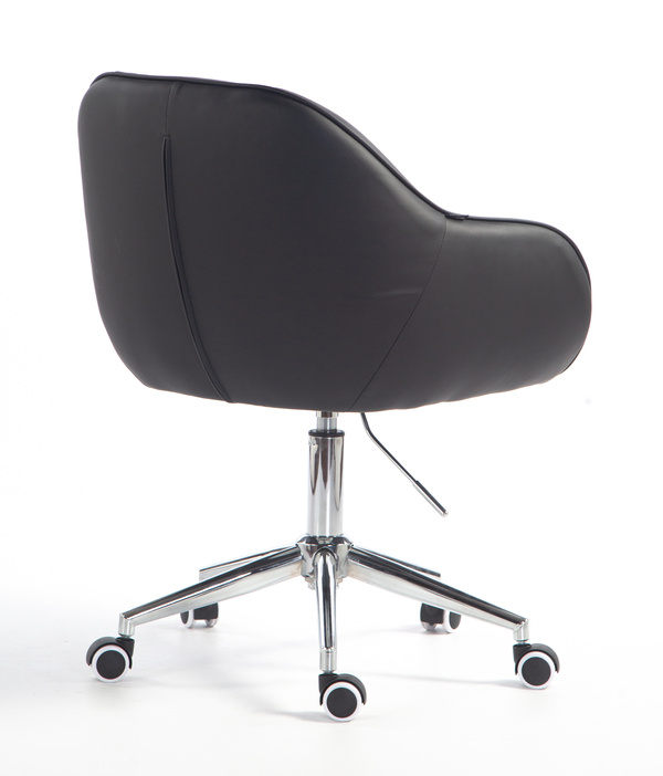 HR2055K Scaun Neagră din Piele Ecologica cu Bază Cromata