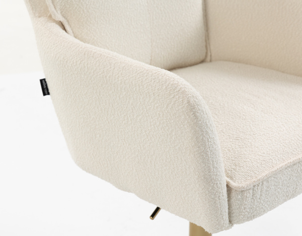 HR250N Scaun Crem Boucle Bază Aurie