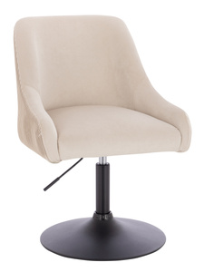 HR920N Scaun Crem din Catifea cu Bază Neagră