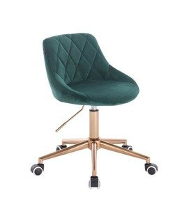 HR1054K Scaun Verde Catifea cu Bază Aurie