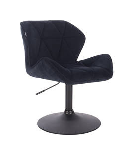 HR111N Scaun Negru Catifea cu Bază Neagră