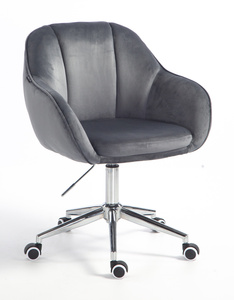 HR2055K Scaun Grafit din Catifea cu Bază Cromata