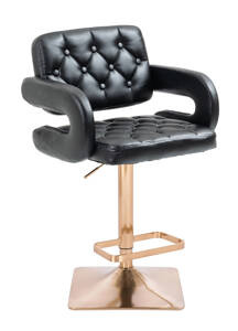HC8403KW Scaun Neagră cu Bază Aurie