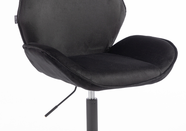 HR350K Scaun Neagră din Catifea Bază Neagră
