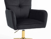 HR250K Scaun Catifea Neagră Bază Aurie