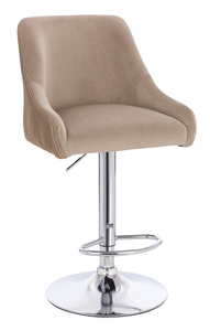 HR920W Scaun Latte din Catifea cu Bază Aurie
