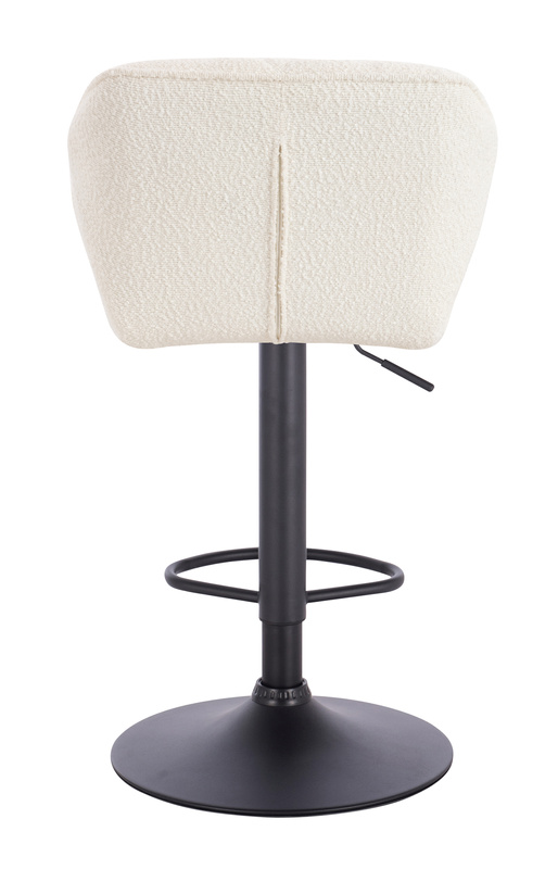 HR111W Scaun Crem Boucle cu Bază Neagră