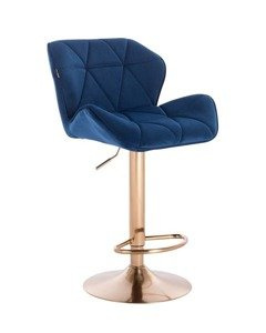 HR111W Scaun Catifea Bleumarin Velur cu Bază Aurie