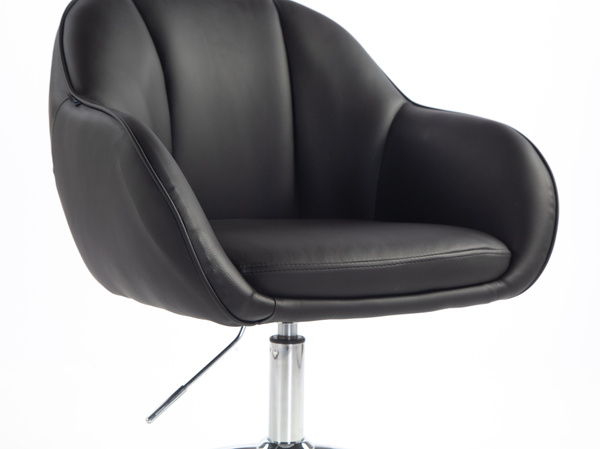 HR2055K Scaun Neagră din Piele Ecologica cu Bază Cromata