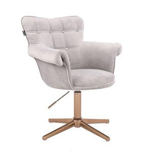 HR804CCROSS scaun Catifea Gri cu Bază Aurie