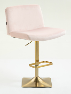 HR150KW Scaun Roz Pudra din Catifea cu Bază Aurie