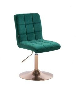 HR7009N Scaun Catifea Verde cu Bază Aurie