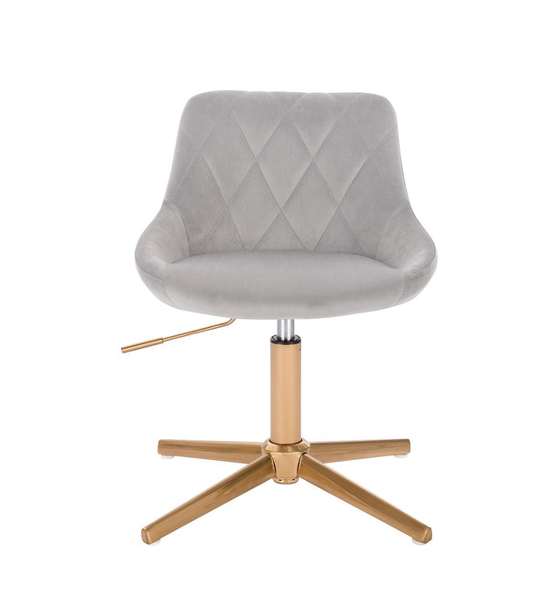 HR1054CROSS Scaun Gri Catifea cu Bază Aurie