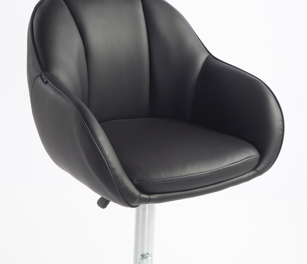 HR2055W Scaun Neagră din Piele Ecologica cu Bază Cromata