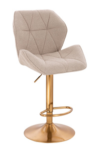 HR212W Scaun Latte Boucle cu Bază Aurie