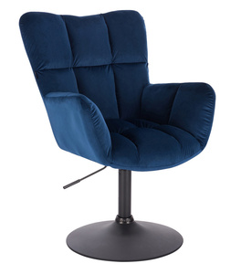 HR650N Bleumarin Catifea Scaun cu Bază Neagră